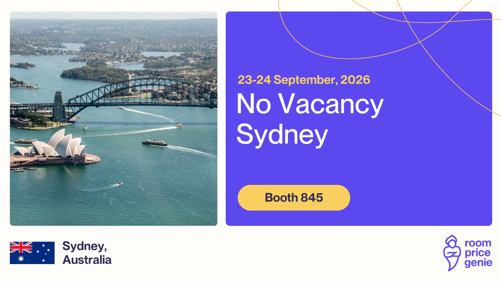 NoVacancy is Australia & New Zealand’s leading exhibition and conference for the hotel and accommodation industry. Bringing together thousands of industry leaders each year, NoVacancy showcases technology, design concepts, operational advancements and commercial opportunities redefining the sector. Join us at booth 845 for our Revenue Carnival! 🎡